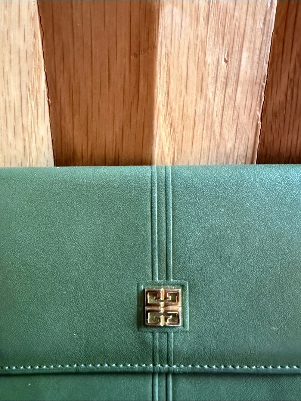 Givenchy Olive Green Leather Bi-fold Wallet